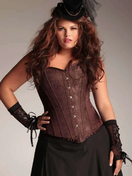 evening wear women bustiers and corsetsPlus Size Arabella Chocolate Brown Steel Boned Corset