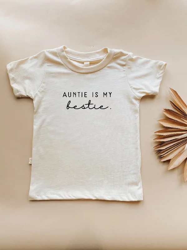 High - Neck Bodysuits for a Modest and Sophisticated LookToddler Auntie is my Bestie Graphic Tee in Organic Cotton