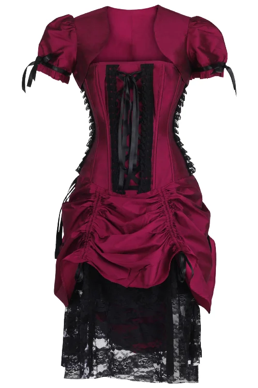 hypoallergenic women bustiers and corsetsHistorically Inspired Magenta Corset Dress with Bolero