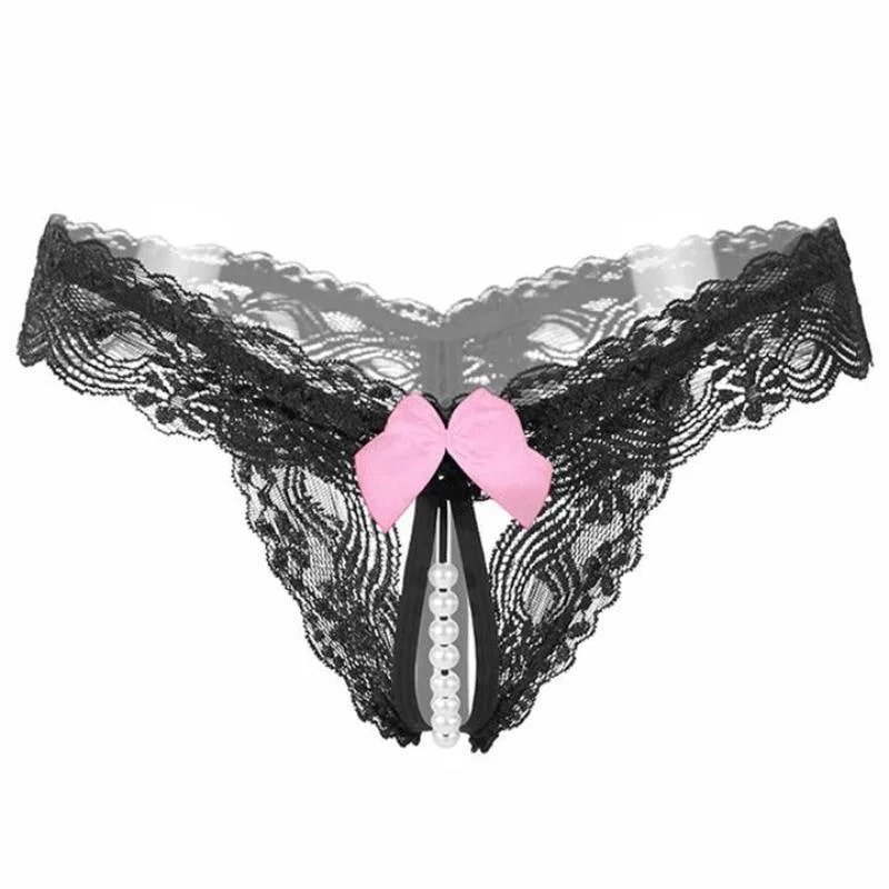 maternity women thongs for pregnant women's comfortPearl Lined Bow Thong