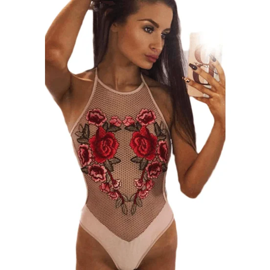 Thermal Bodysuits for Extra Warmth in WinterFLOWER EMBROIDERY BODYSUIT