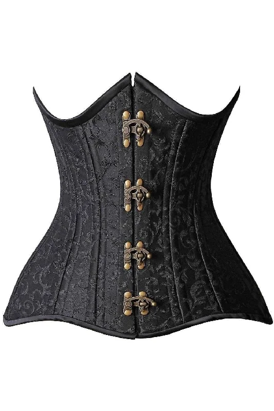 overbust women bustiers and corsetsTop Drawer CURVY Brocade Double Steel Boned Under Bust Corset