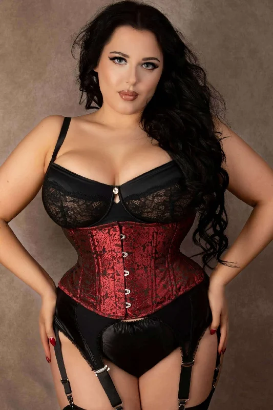 Victorian style women bustiers and corsetsPlus Size Crimson Polly Hourglass Silhouette Waist Training Waspie Corset