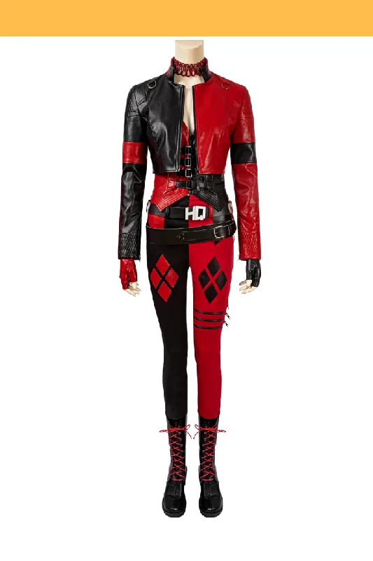 women witch cosplay costumes hat - includedHarley Quinn Suicide Squad 2 PU Leather Cosplay Costume