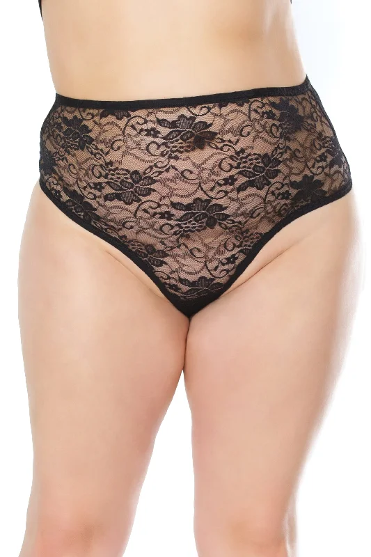 seamless low - rise women thongs for a sleek fitHigh Waisted Lace Thong | Plus Size