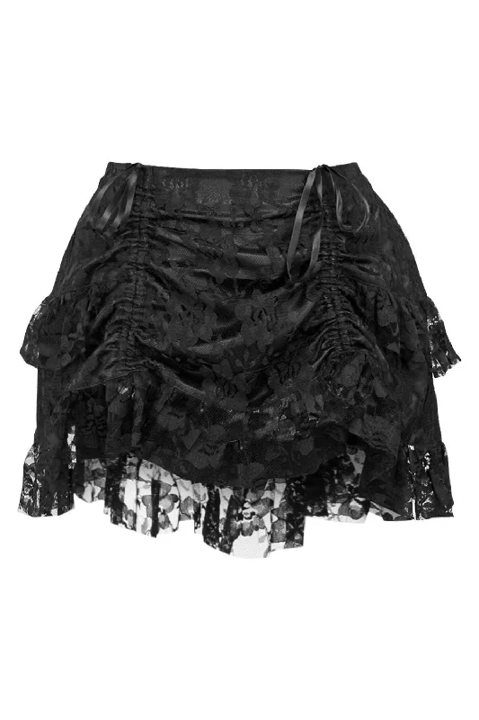 short women bustiers and corsetsBlack Lace Ruched Bustle Skirt