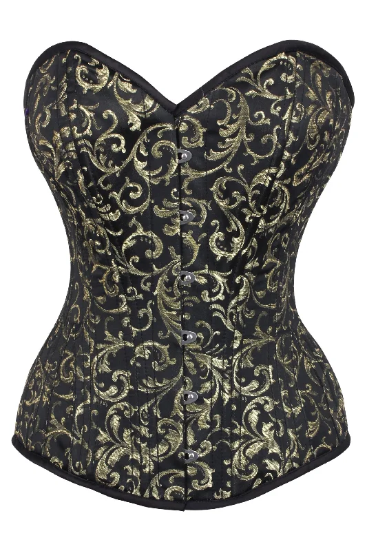 beaded women bustiers and corsetsGold Brocade Expert Waist Training Overbust Corset