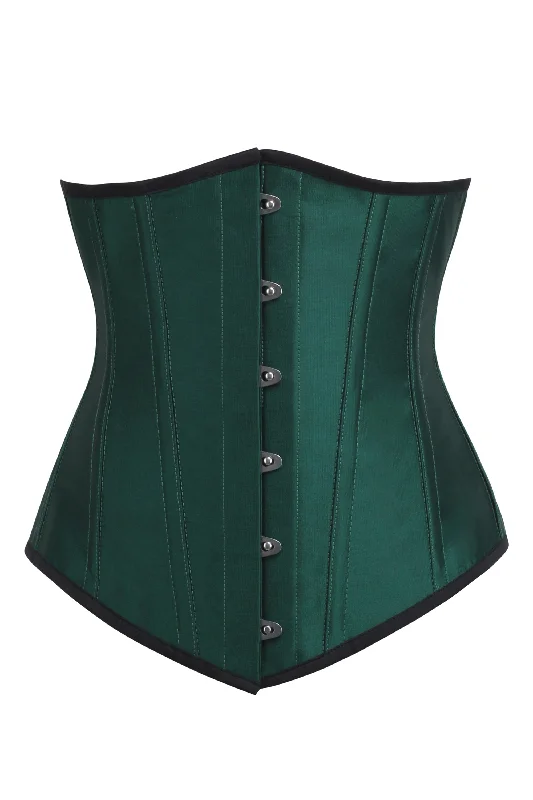 post - pregnancy women bustiers and corsetsLongline Green Taffeta Underbust Corset