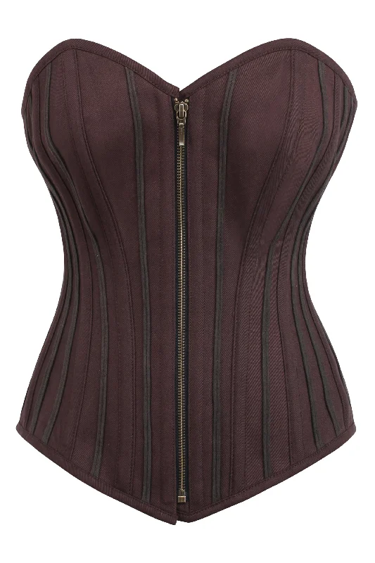 boned women bustiers and corsets structureBrown Overbust Corset with Zip front