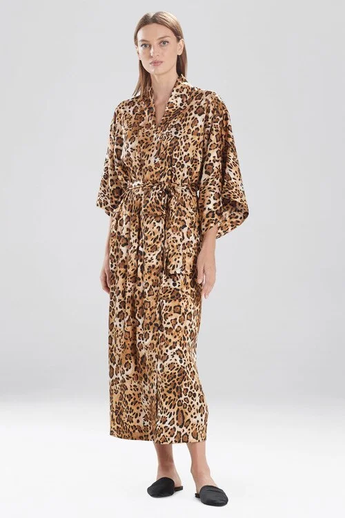 women robes with a dropped - shoulder designCheetah Robe