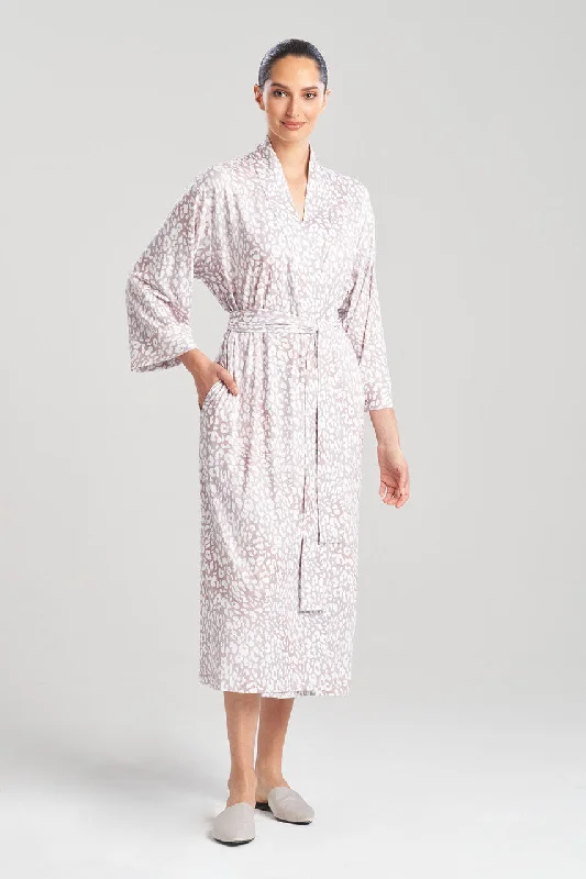 women robes with a soft - touch fabric for a pleasant feelMisty Leopard Cozy Knit Robe