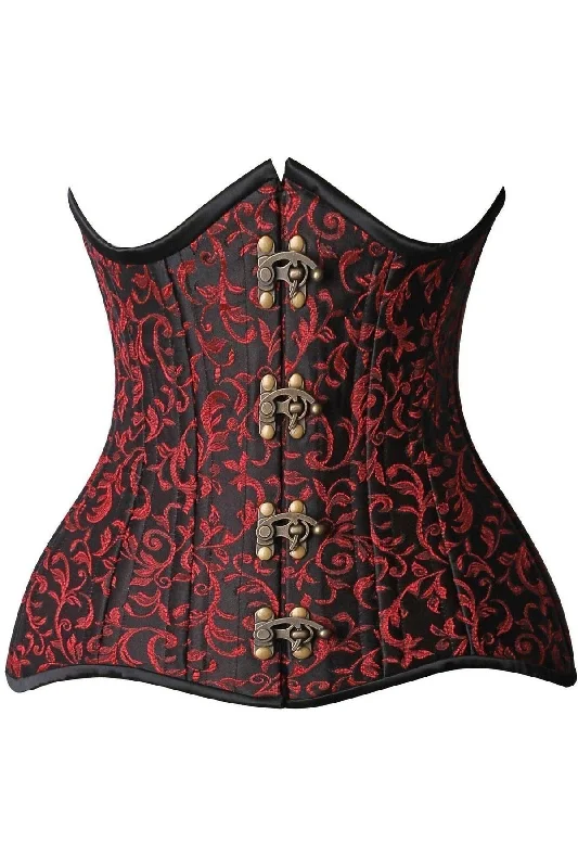 low - cut women bustiers and corsetsTop Drawer CURVY Brocade Double Steel Boned Under Bust Corset