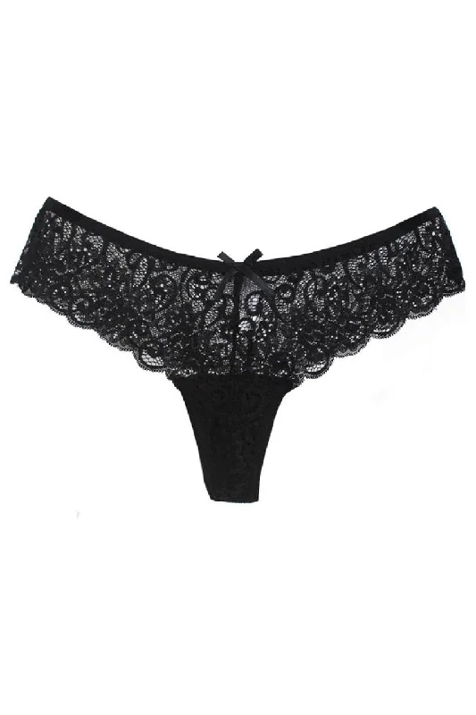 printed women thongs with animal prints for a bold lookLace Thong Panty