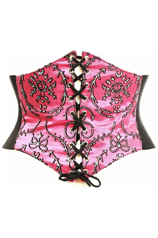 lace detailed women bustiers and corsetsLavish Fuchsia Embroidered Corset Belt Cincher