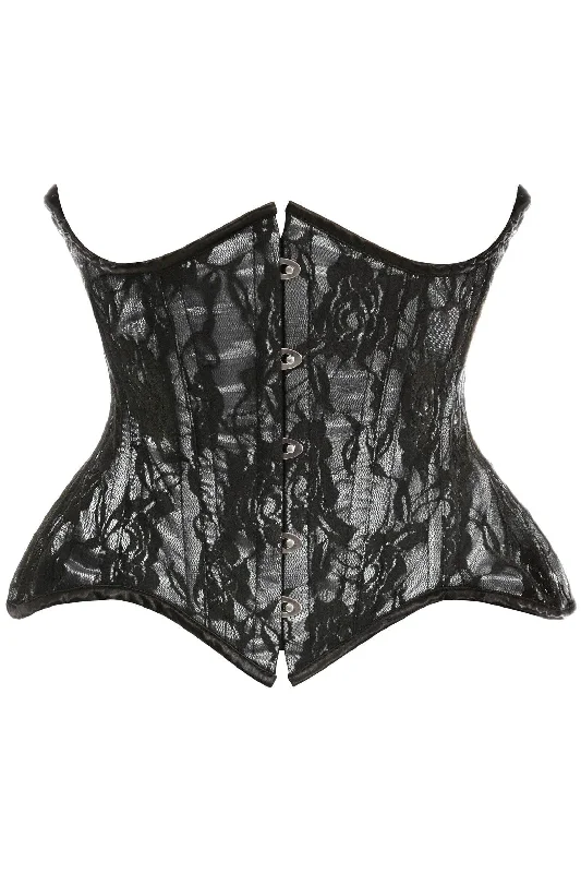 convertible women bustiers and corsetsTop Drawer White w/Black Lace Double Steel Boned Curvy Cut Waist Cincher Corset