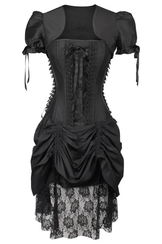 strapless women bustiers and corsets styleHistorically Inspired Black Corset Dress with Bolero