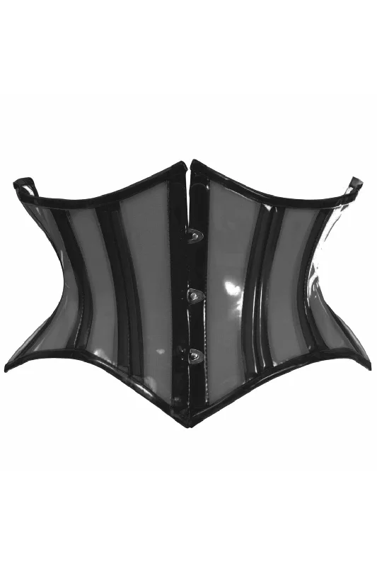 boned women bustiers and corsets structureLavish Clear Black Curvy Cut Mini Cincher Corset