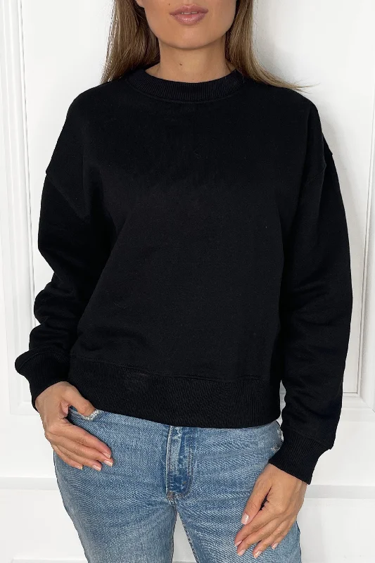 Maternity Bodysuits for Expecting Mothers' ComfortPAIGE BLACK SWEATSHIRT