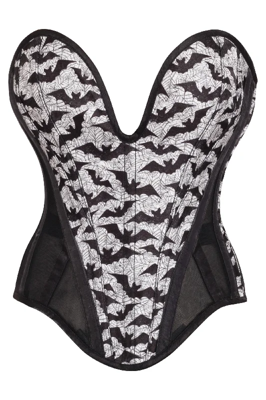 strapless women bustiers and corsets stylePlunge Sweetheart Bat Print Corset