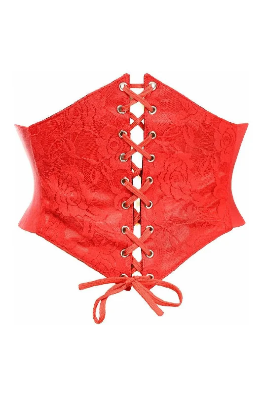 mesh women bustiers and corsetsLavish Red Lace Corset Belt Cincher