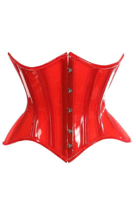 stretchy women bustiers and corsetsLavish Red Clear Curvy Underbust Waist Cincher Corset