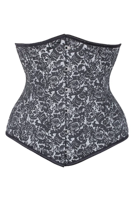 strapless women bustiers and corsets styleBeautiful Silver Waist Training Underbust Corset- Longline