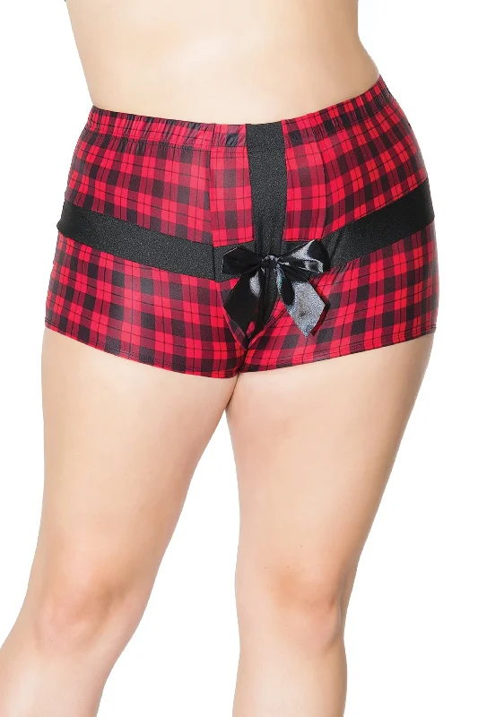 lace - trimmed women briefs with a feminine flairPlaid Knit Boxer Brief | Plus Size