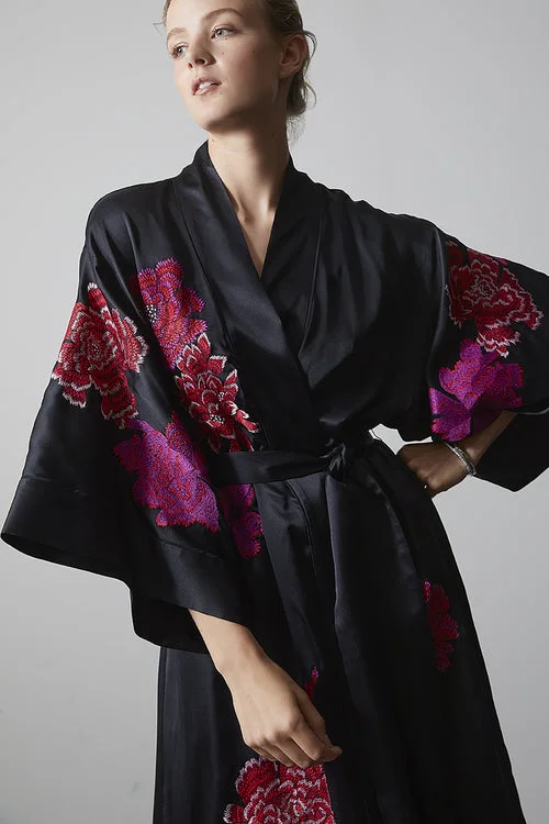 women robes with embroidery detailsImperial Embroidery Silk Robe