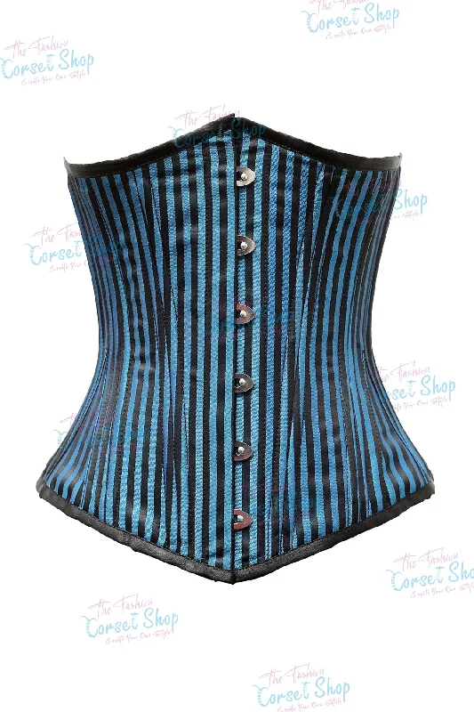 Turquoise/Black Stripe Jacquard Brocade