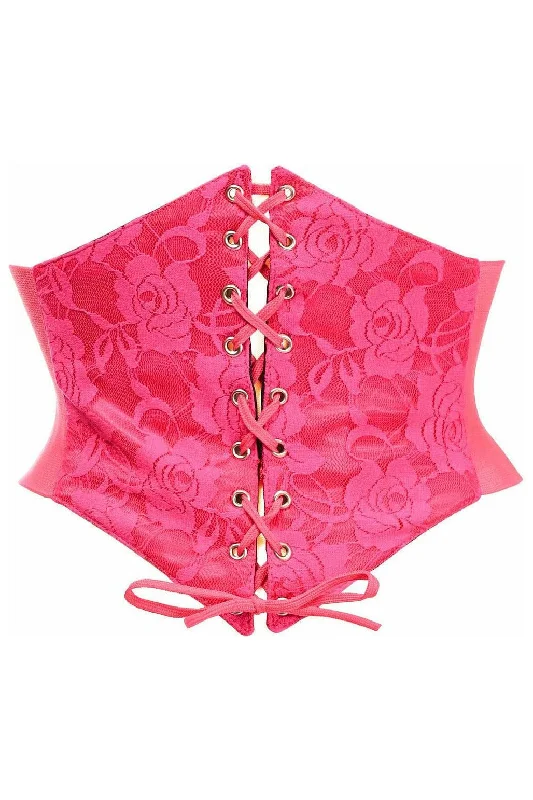 breathable women bustiers and corsets materialsLavish Fuchsia Lace Corset Belt Cincher