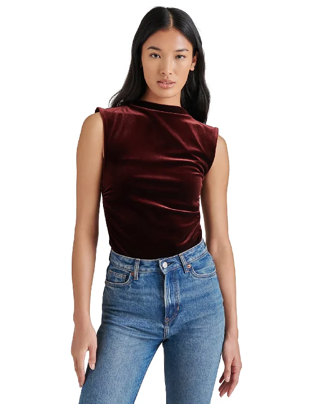 Plus - Size Bodysuits with a Comfortable and Flattering FitEsen Velvet Bodysuit, Wine