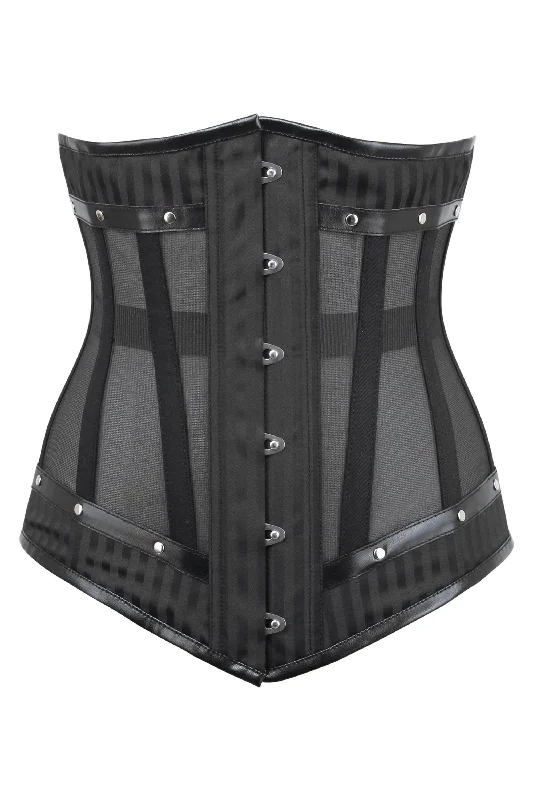 hypoallergenic women bustiers and corsetsBlack Mesh Steampunk Underbust