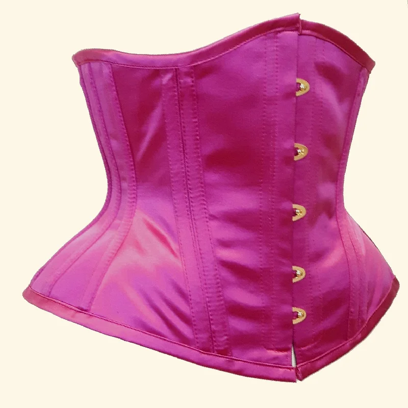 Victorian style women bustiers and corsetsWaspie Fuchsia Corset with gold