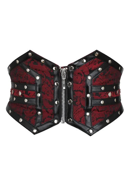 post - pregnancy women bustiers and corsetsStudded Maroon Corset Inspired Belt