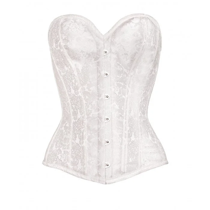 handcrafted women bustiers and corsetsCristiano Instant Shape White Brocade Overbust