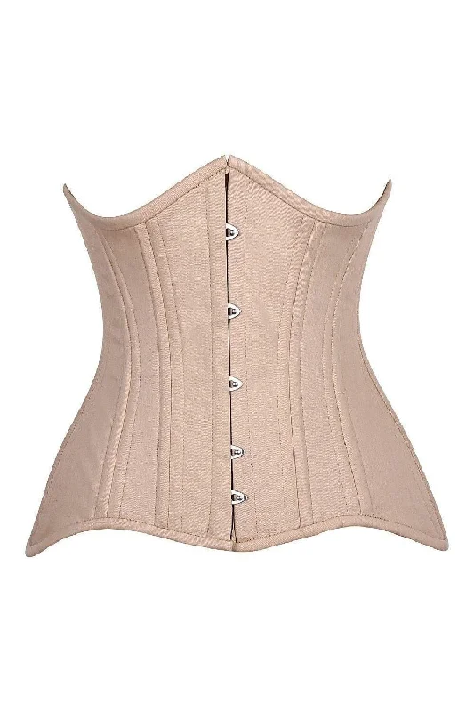 bridesmaid women bustiers and corsetsTop Drawer CURVY Nude Cotton Double Steel Boned Underbust Waist Cincher Corset