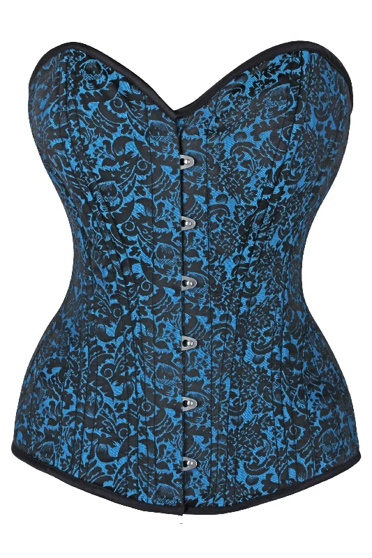 affordable women bustiers and corsetsExpert Waist Training Overbust Corset in Turquoise Brocade