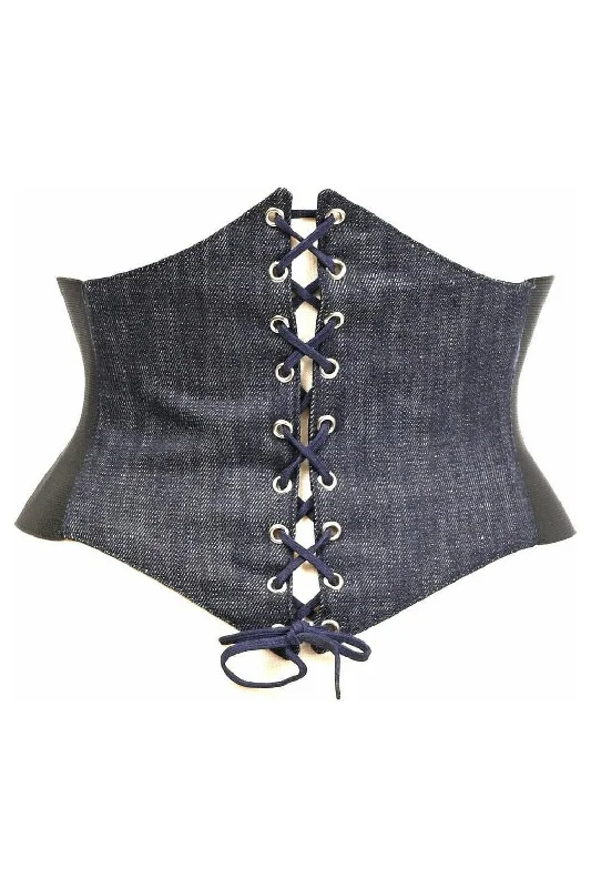 underbust corsets for women fashionLavish Blue Denim Corset Belt Cincher