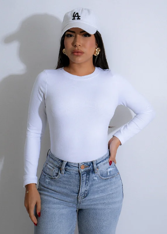 Plus - Size Bodysuits with a Comfortable and Flattering FitContour Edge Bodysuit White