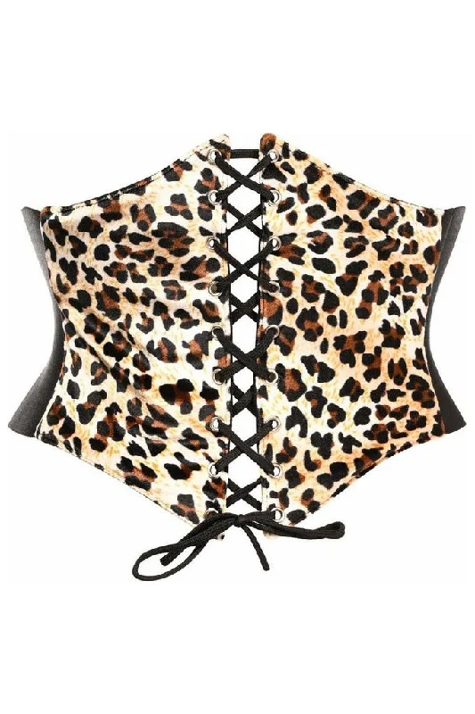 back lacing women bustiers and corsetsLavish Velvet Leopard Corset Belt Cincher