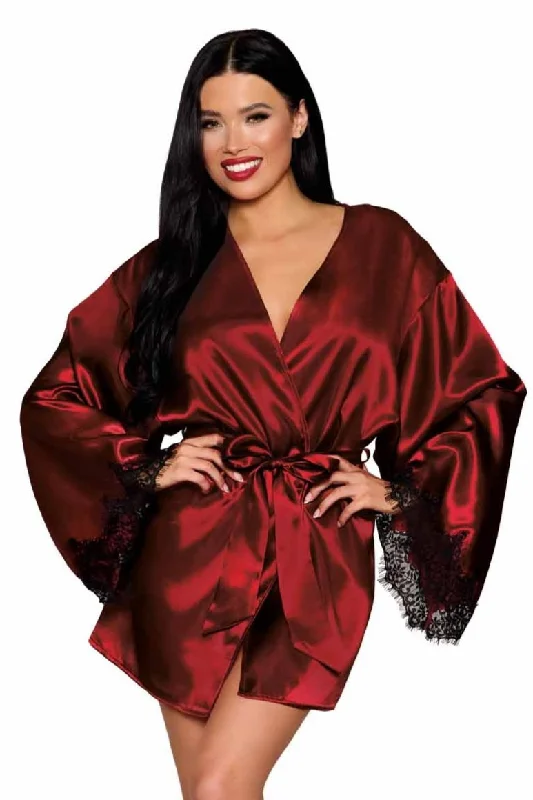 short - length women robes for a more casual lookSultry Open Back Satin Night Robe