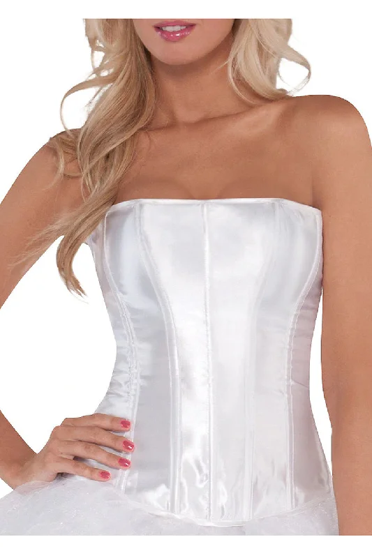 affordable women bustiers and corsetsWhite Satin Costume Corset