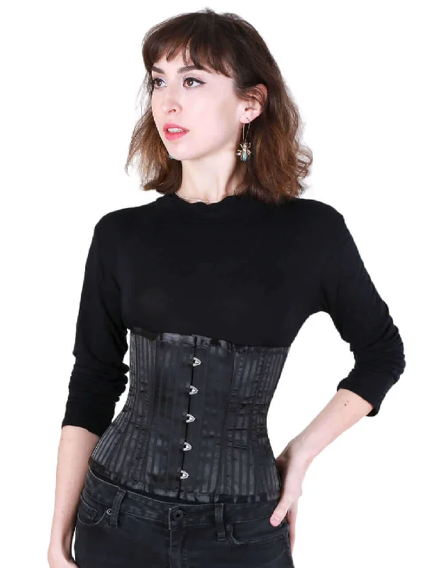 hypoallergenic women bustiers and corsetsPlaygirl Steel Boned Black Shadow Stripe Cincher Corset