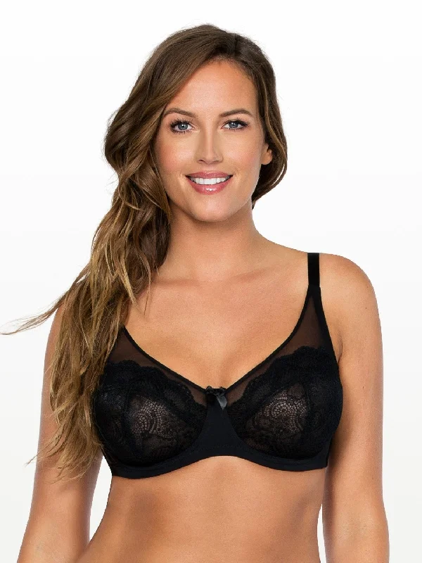 seamless bras for invisible under clothesCarole Unlined Wire Bra - Black - 3102