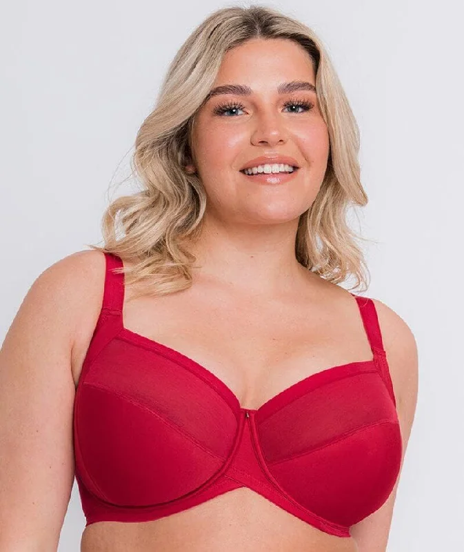 full cup nursing bras for better milk flowCurvy Kate Wonderfully Full Cup Bra - Strawberry Red