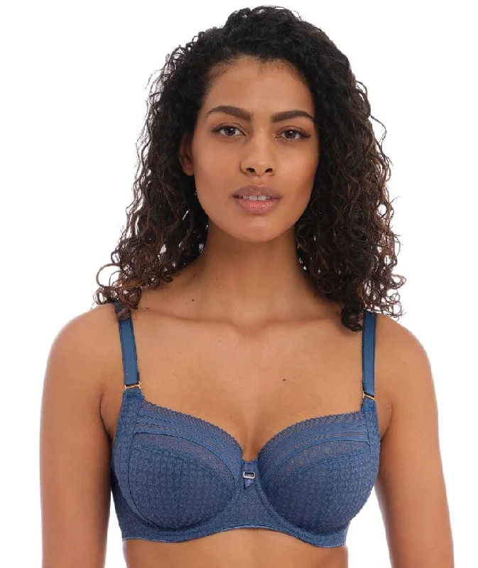 padded wireless bras for light supportFreya Viva Underwired Side Support Bra - Vintage Denim