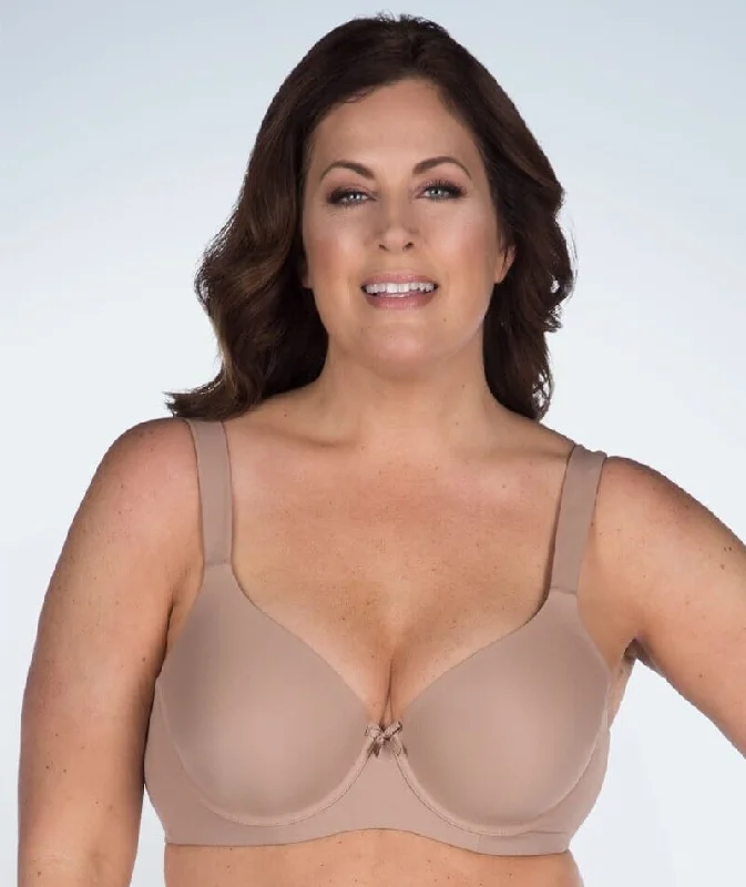 seamless wireless bras for everyday comfortLeading Lady Lightly Padded Wire-free T-Shirt Bra - Warm Taupe