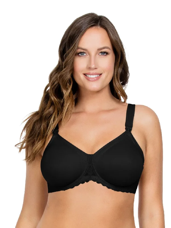 wireless bras for a natural feelLeila Nursing Bra - Black - NB502