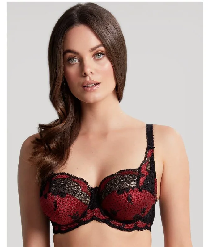 balconette bras for a sexy necklinePanache Clara Full Cup Underwired Bra - Ruby Noir