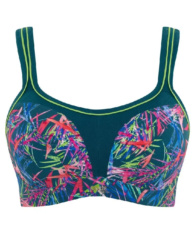 moisture wicking sports bras for sweaty workoutsPanache Sport Power Underwired Sports Bra - Fiesta Print